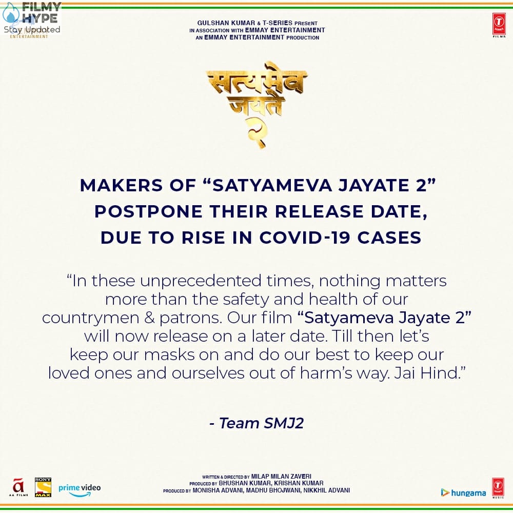 Satyamev Jayate 2 Postpone Statement