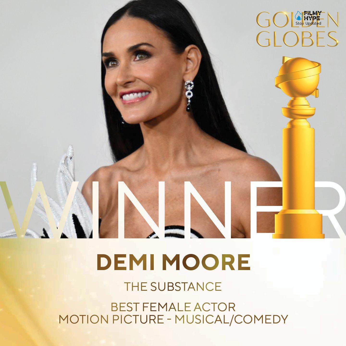 Demi Moore, The Substance Best Performance by a Female Actor Golden Globes 2025